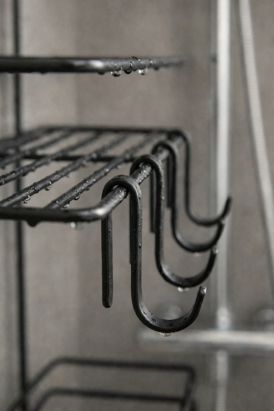 Siyah 3 Katlı Banyo Rafı Şampuanlık Ve Duş Rafı Askılı Yapışkanlı Duvara Monte TŞ-03 - 4