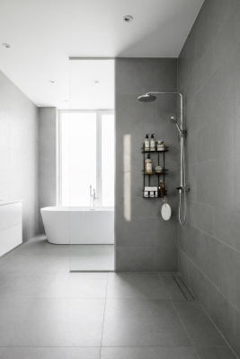 Siyah 3 Katlı Banyo Rafı Şampuanlık Ve Duş Rafı Askılı Yapışkanlı Duvara Monte TŞ-03 - 6