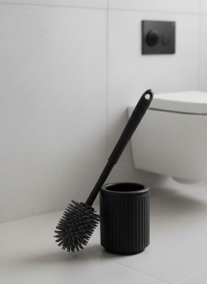 Siyah Silikon Tuvalet Fırçası Pratik Silikon WC, Klozet Fırçası - 5