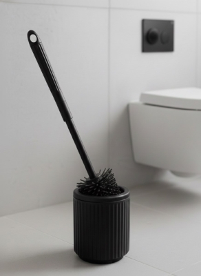 Siyah Silikon Tuvalet Fırçası Pratik Silikon WC, Klozet Fırçası - 6