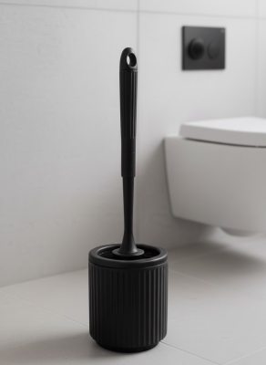 Siyah Silikon Tuvalet Fırçası Pratik Silikon WC, Klozet Fırçası - 4