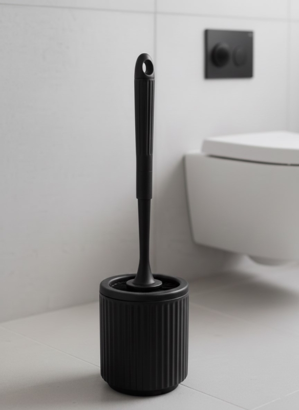 Siyah Silikon Tuvalet Fırçası Pratik Silikon WC, Klozet Fırçası - 4