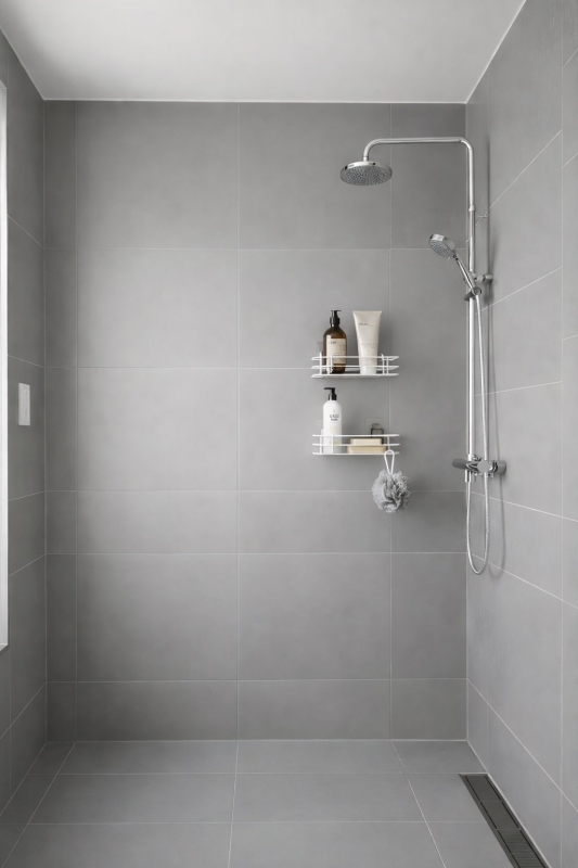 Tek Katlı Duş Rafı – Kancalı Banyo Şampuanlık & Organizer 2 Adet Beyaz TŞ-01 - 6