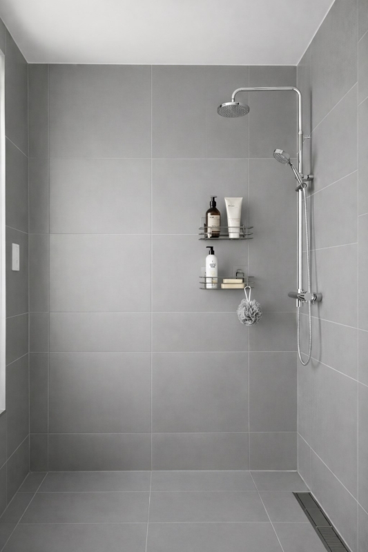 Tek Katlı Duş Rafı – Kancalı Banyo Şampuanlık & Organizer 2 Adet Krom TŞ-01 - 6
