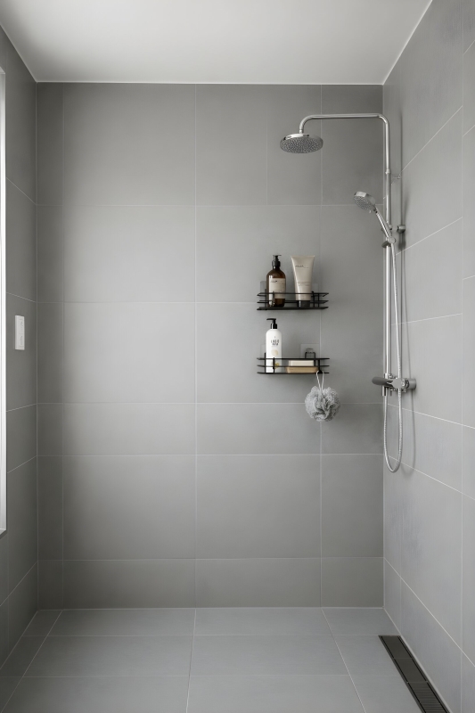 Tek Katlı Duş Rafı – Kancalı Banyo Şampuanlık & Organizer 2 Adet Siyah TŞ-01 - 6