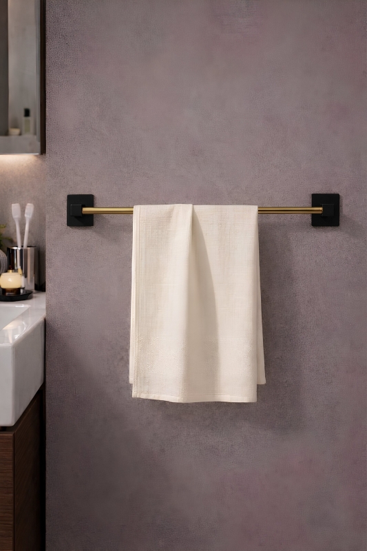 Yapışkanlı Gold Halka Havluluk Duvar Tipi Delme Gerektirmez Banyo Havlu Askılığı S-101 KTG - 2