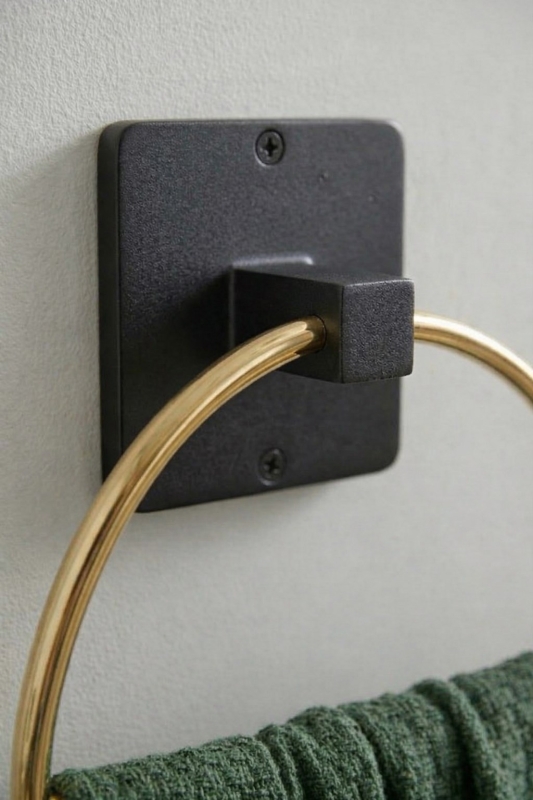 Yapışkanlı Gold Halka Havluluk Duvar Tipi Delme Gerektirmez Banyo Havlu Askılığı S-102 KGT - 4