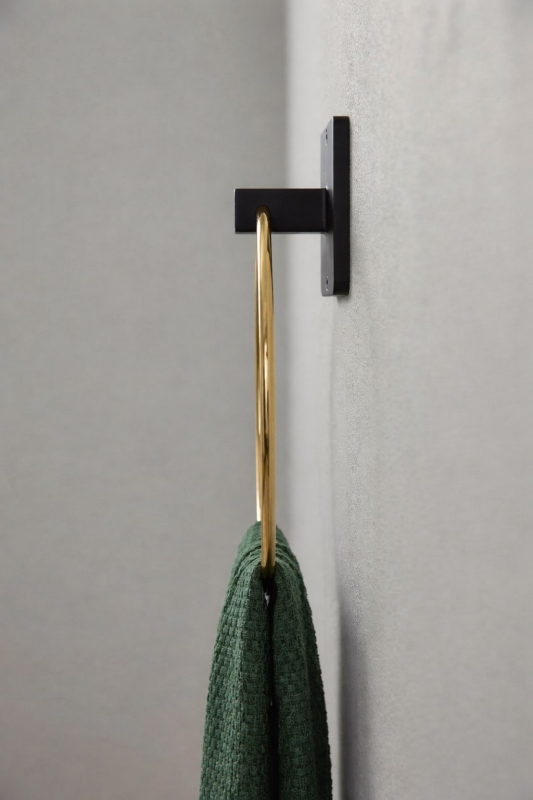Yapışkanlı Gold Halka Havluluk Duvar Tipi Delme Gerektirmez Banyo Havlu Askılığı S-102 KGT - 5