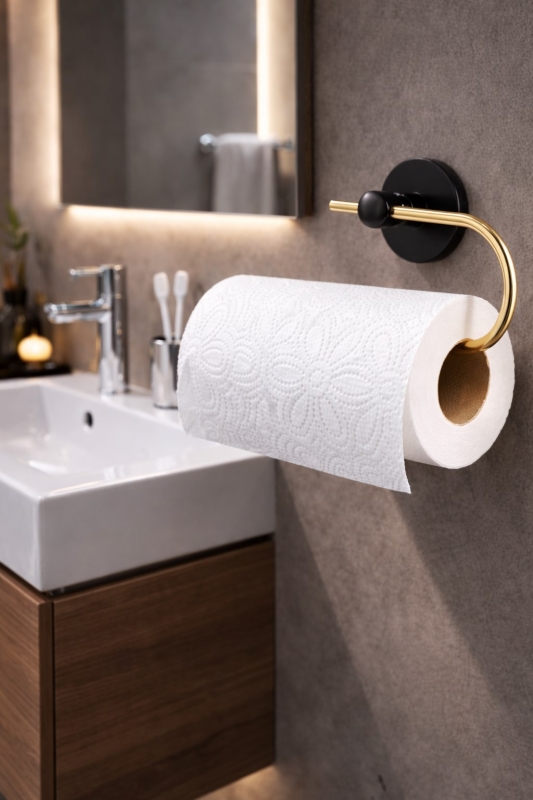 Yapışkanlı Gold Solo Havluluk Duvar Tipi Delme Gerektirmez Banyo Havlu Askılığı S-110 - 1
