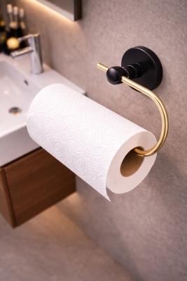 Yapışkanlı Gold Solo Havluluk Duvar Tipi Delme Gerektirmez Banyo Havlu Askılığı S-110 - 3