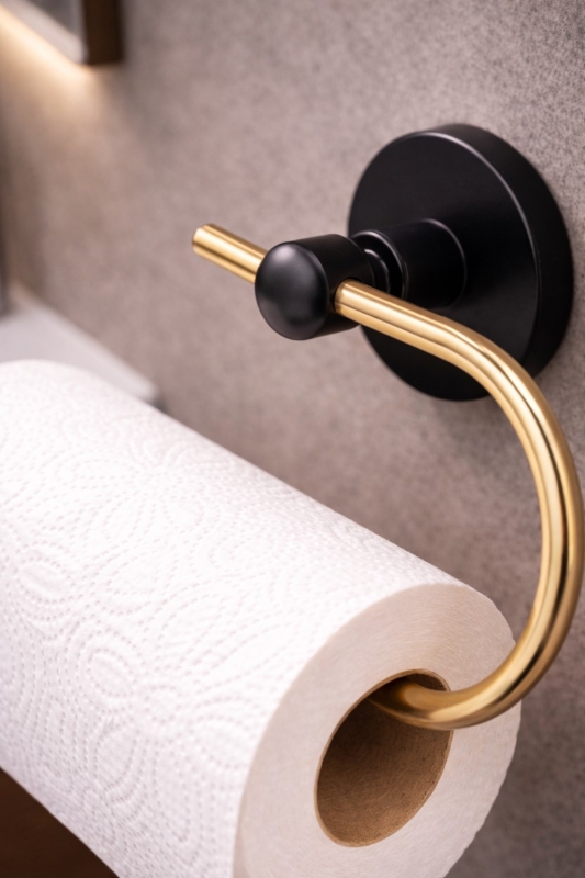 Yapışkanlı Gold Solo Havluluk Duvar Tipi Delme Gerektirmez Banyo Havlu Askılığı S-110 - 4