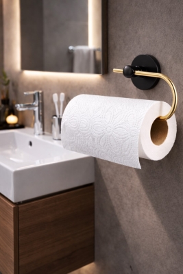 Yapışkanlı Gold Solo Havluluk Duvar Tipi Delme Gerektirmez Banyo Havlu Askılığı S-110 - Sas Haus