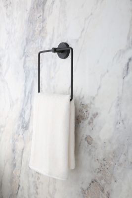 Yapışkanlı Kare Havluluk Siyah Havlu Askısı Havlu Asacağı - 2