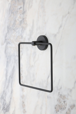 Yapışkanlı Kare Havluluk Siyah Havlu Askısı Havlu Asacağı - 3