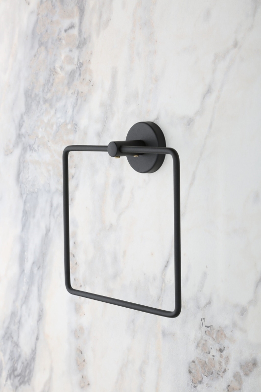 Yapışkanlı Kare Havluluk Siyah Havlu Askısı Havlu Asacağı - 3