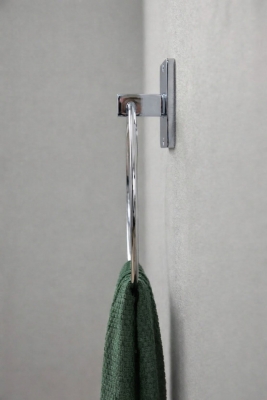 Yapışkanlı Krom Halka Havluluk Duvar Tipi Delme Gerektirmez Banyo Havlu Askılığı S-102 KTK - 5
