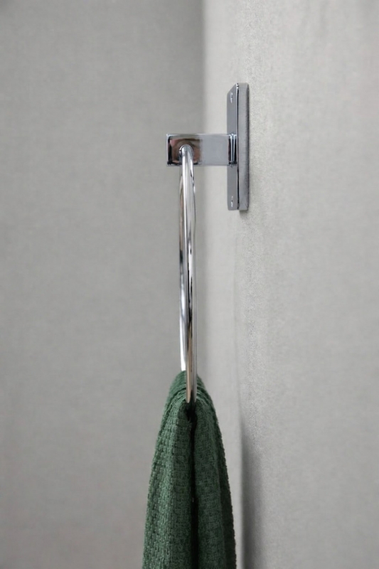 Yapışkanlı Krom Halka Havluluk Duvar Tipi Delme Gerektirmez Banyo Havlu Askılığı S-102 KTK - 5