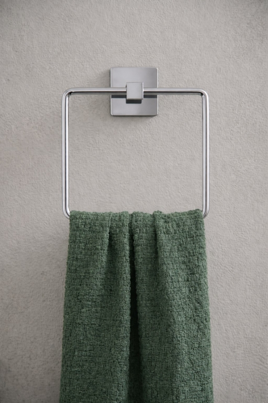 Yapışkanlı Krom Kare Havluluk Banyo Havlu Askılığı S-130 - KTK Kont Serisi - 2
