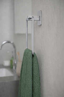 Yapışkanlı Krom Kare Havluluk Banyo Havlu Askılığı S-130 - KTK Kont Serisi - 3