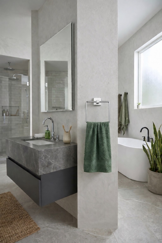 Yapışkanlı Krom Kare Havluluk Banyo Havlu Askılığı S-130 - KTK Kont Serisi - 6