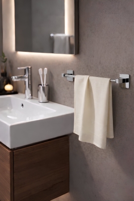 Yapışkanlı Krom Uzun Havluluk Duvar Tipi Delme Gerektirmez Banyo Havlu Askılığı S-101 KTK - Sas Haus