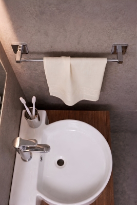 Yapışkanlı Krom Uzun Havluluk Duvar Tipi Delme Gerektirmez Banyo Havlu Askılığı S-101 KTK - 4