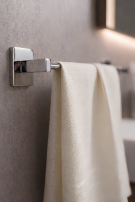 Yapışkanlı Krom Uzun Havluluk Duvar Tipi Delme Gerektirmez Banyo Havlu Askılığı S-101 KTK - 5