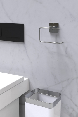Yapışkanlı Krom WC Kağıtlık / Tuvalet Kağıtlık – Deliksiz Montaj, Ergonomik Tasarım - 4