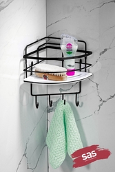 Yapışkanlı Ömür Boyu Paslanmaz Kristal Ayarlanabilir Raf Banyo Düzenleyici Şampuanlık LK-01 SBSK - Sas Haus