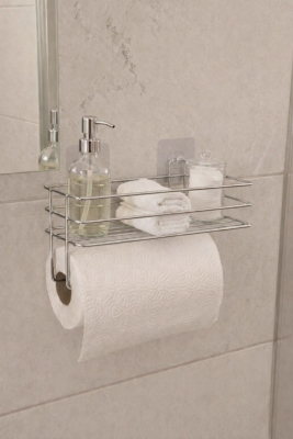 Yapışkanlı Raflı Kağıt Rulo Havluluk Peçetelik Krom Banyo Mutfak Düzenleyici Raf SHR-01 - 2