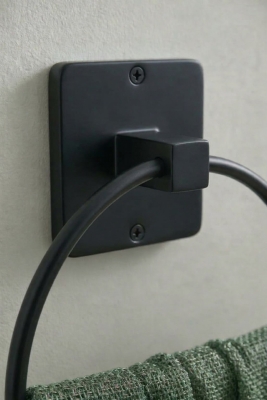 Yapışkanlı Siyah Halka Havluluk Duvar Tipi Delme Gerektirmez Banyo Havlu Askılığı S-102 KTS - 4