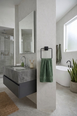 Yapışkanlı Siyah Kare Havluluk Duvar Tipi Delme Gerektirmez Banyo Havlu Askılığı S-130 - KTS Kont - 6