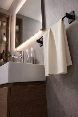 Yapışkanlı Siyah Uzun Havluluk Duvar Tipi Delme Gerektirmez Banyo Havlu Askılığı S-101 KTS - 3