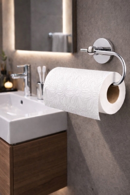 Yapışkanlı Krom Solo Havluluk Duvar Tipi Delme Gerektirmez Havlu Askılığı KASA - 20 - Sas Haus