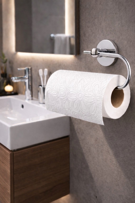 Yapışkanlı Krom Solo Havluluk Duvar Tipi Delme Gerektirmez Havlu Askılığı KASA - 20 - 1