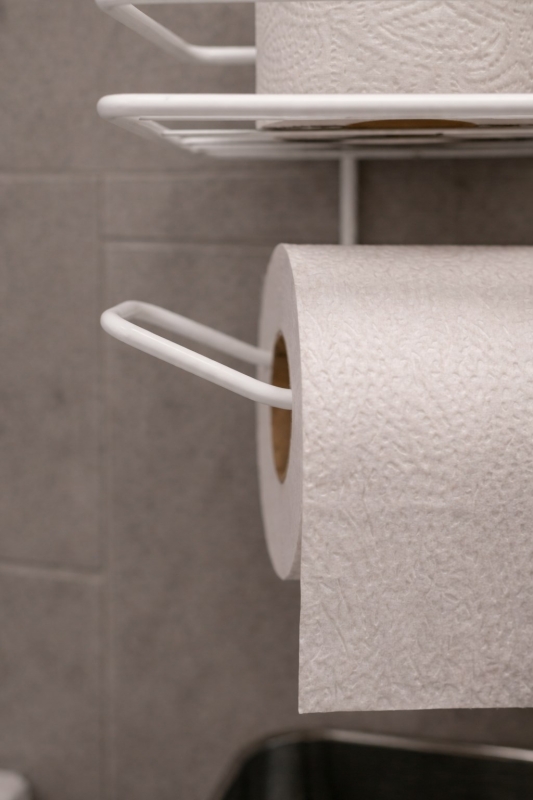 Yapışkanlı Tuvalet Kağıtlığı Delmesiz Vidalamasız Metal Banyo Kağıtlık Askısı Beyaz S-120 - 3