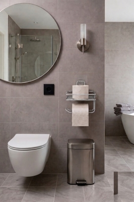 Yapışkanlı Tuvalet Kağıtlığı Delmesiz Vidalamasız Metal Banyo Kağıtlık Askısı Krom S-120 - 6