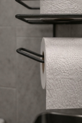 Yapışkanlı Tuvalet Kağıtlığı Delmesiz Vidalamasız Metal Banyo Kağıtlık Askısı Siyah S-120 - 3