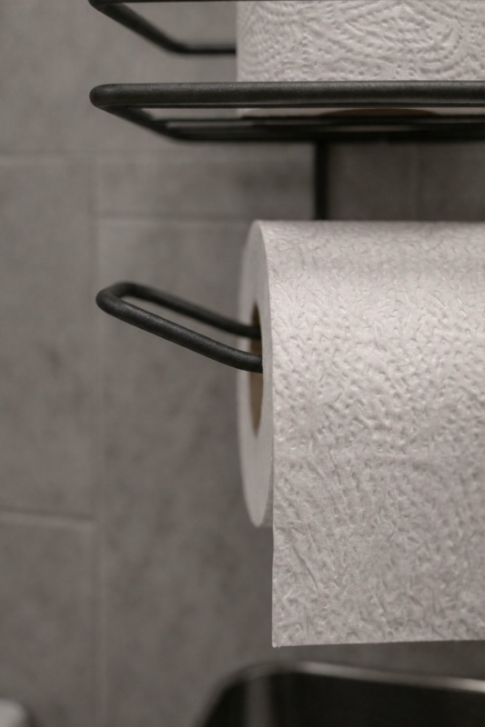 Yapışkanlı Tuvalet Kağıtlığı Delmesiz Vidalamasız Metal Banyo Kağıtlık Askısı Siyah S-120 - 3