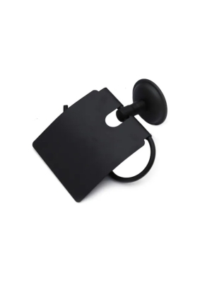 Yapışkanlı Tuvalet Kağıtlığı Wc Kağıtlık Tuvalet Kağıdı Askısı Geniş Kapak Siyah S-109 - 3