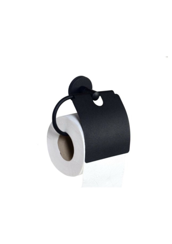 Yapışkanlı Tuvalet Kağıtlığı Wc Kağıtlık Tuvalet Kağıdı Askısı Geniş Kapak Siyah S-109 - 4