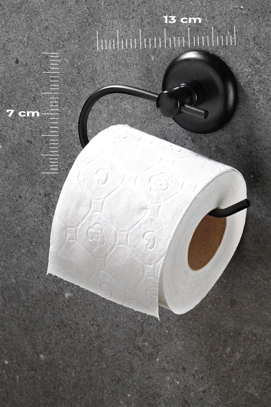 Yapışkanlı Tuvalet Kağıtlığı Wc Kağıtlık Tuvalet Kağıdı Askısı Siyah S-107 KASA - 3 - 2