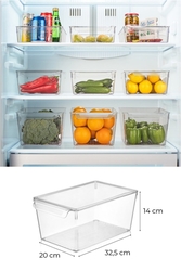  - SAS Kapaklı Buzdolabı Düzenleyici, Dolap Içi Düzenleyici Organizer 3 Adet 20 x 32,5 x 14 Cm