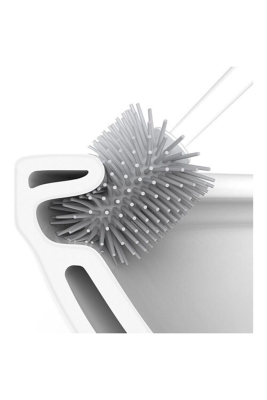Silikon Wc Tuvalet Banyo Fırçası Klozet Fırçası Kare Beyaz - 4