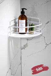 Sas Haus - Yapışkanlı Ömür Boyu Paslanmaz Kristal Ayarlanabilir Raf Banyo Düzenleyici Şampuanlık LK-01 BB